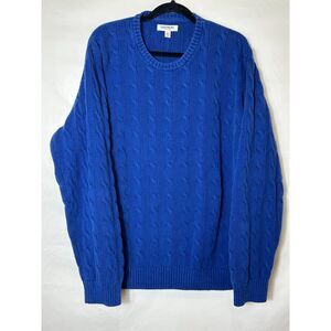 Goodthreads Men's Big & Tall Fisherman Cable Knit 100% Cotton Sweater Size XXXL